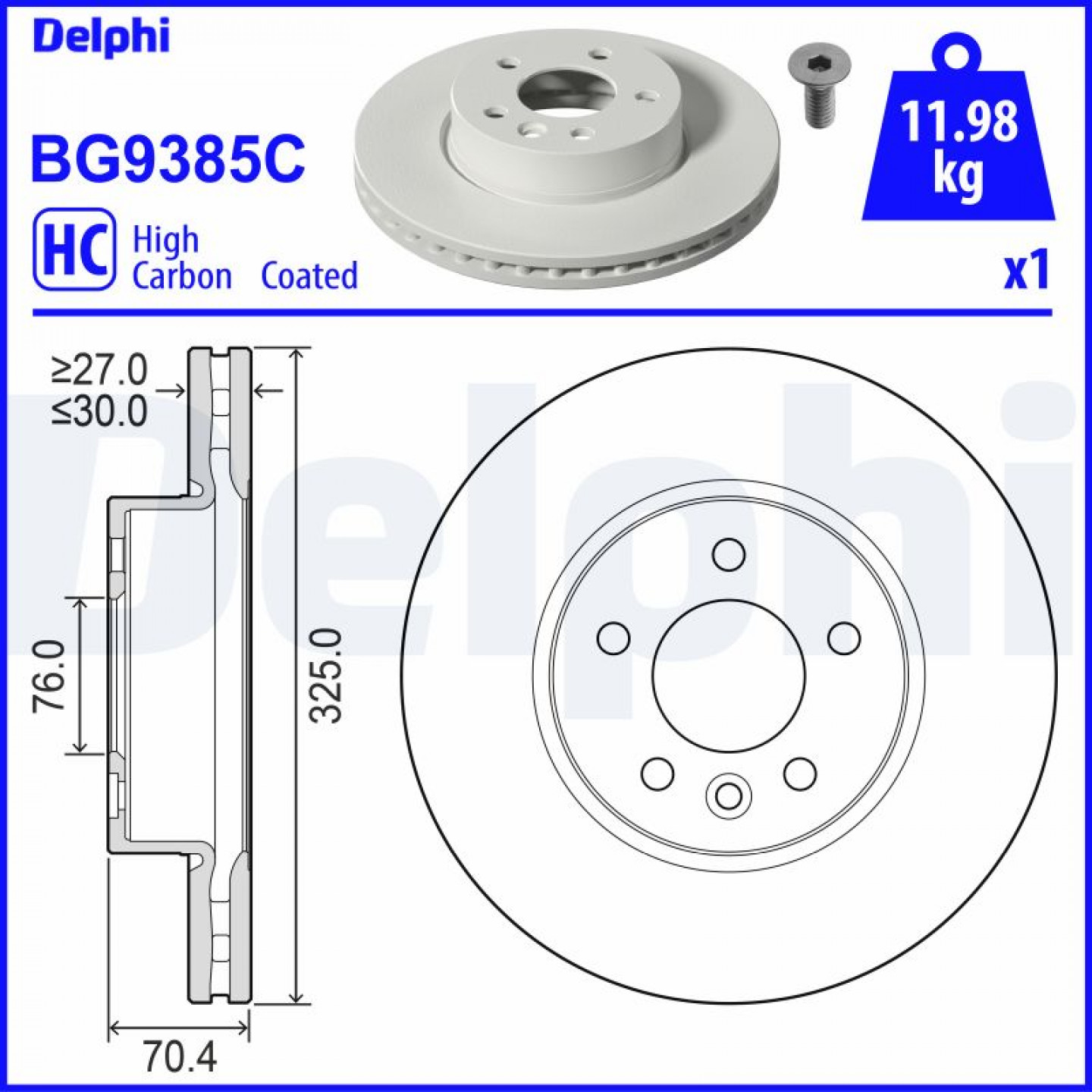 Remschijf DELPHI BG9385C