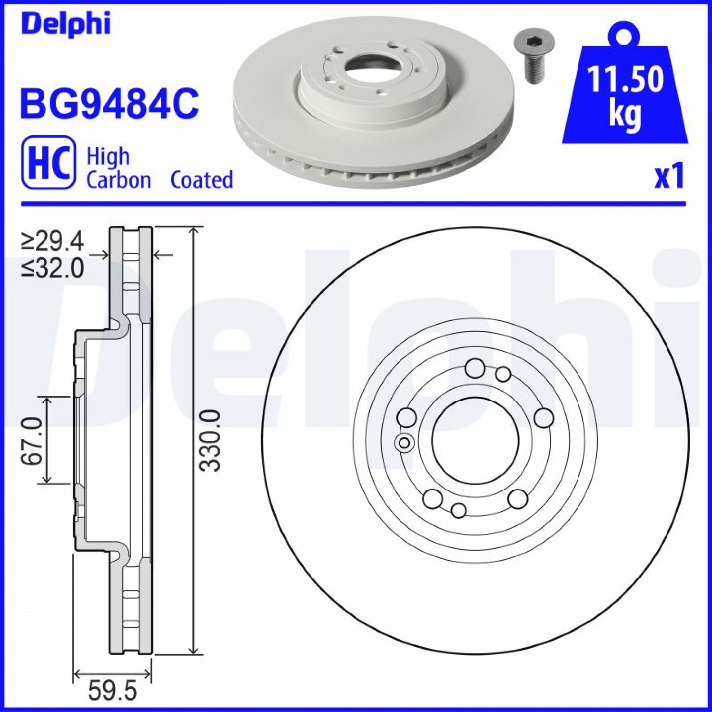 Bremseskive DELPHI BG9484C