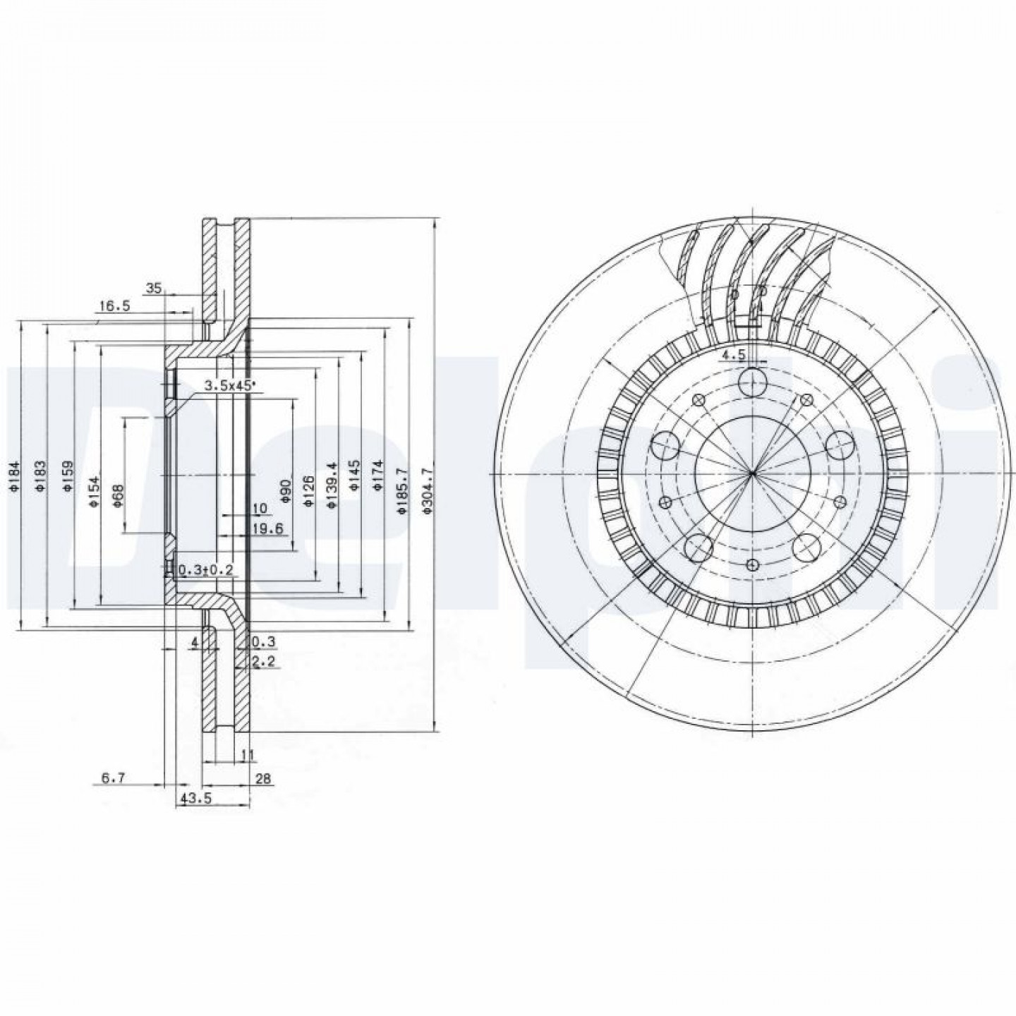 Disque de frein DELPHI BG9514