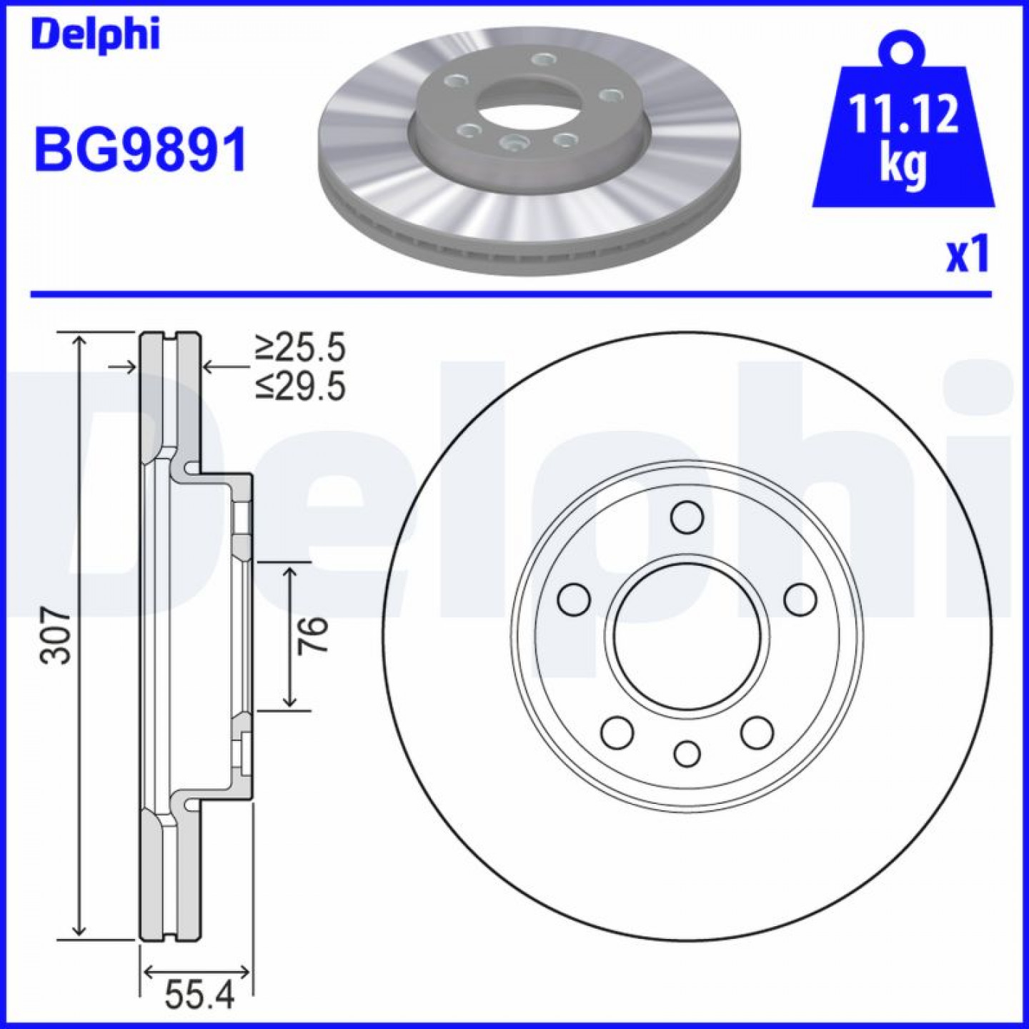 Disque de frein DELPHI BG9891