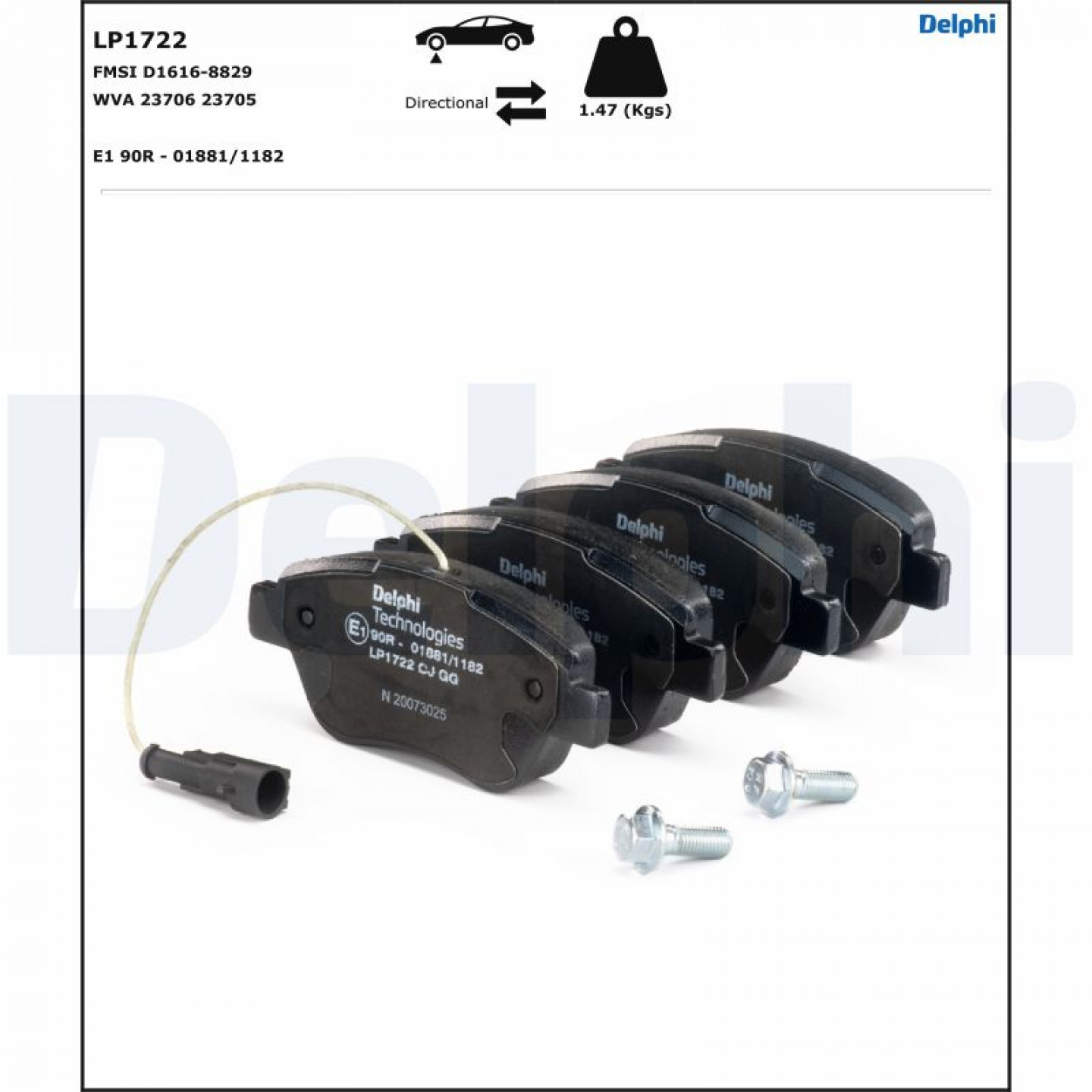 05P1225 LPR Kit pastiglie freno, Freno a disco per ALFA ROMEO,FIAT