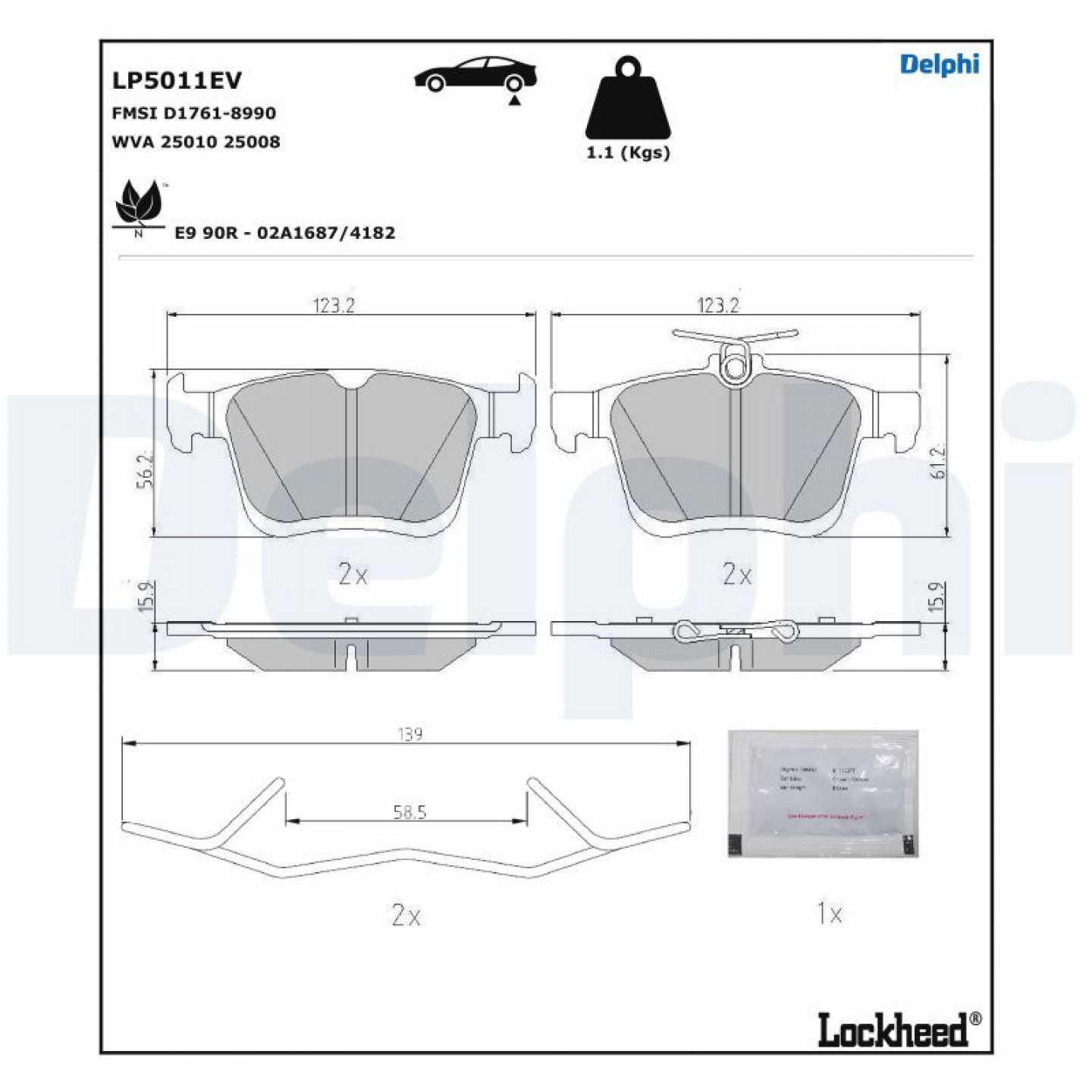 Bremseklodser DELPHI LP5011EV