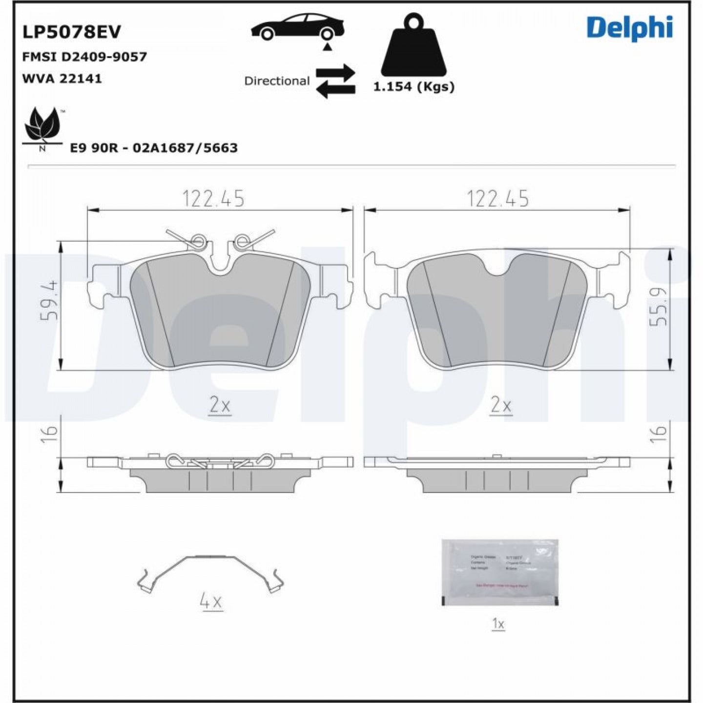 Bremseklodser DELPHI LP5078EV