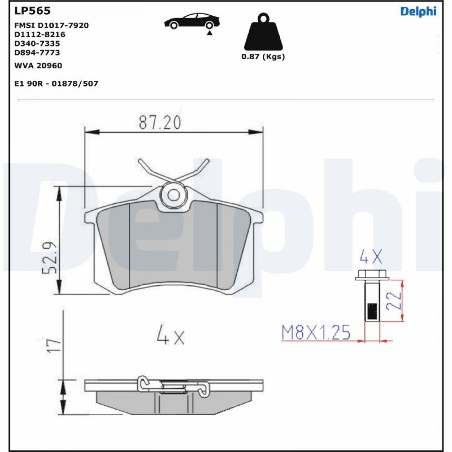 Brake Pad Set, disc brake DELPHI LP565 - Trodo.com