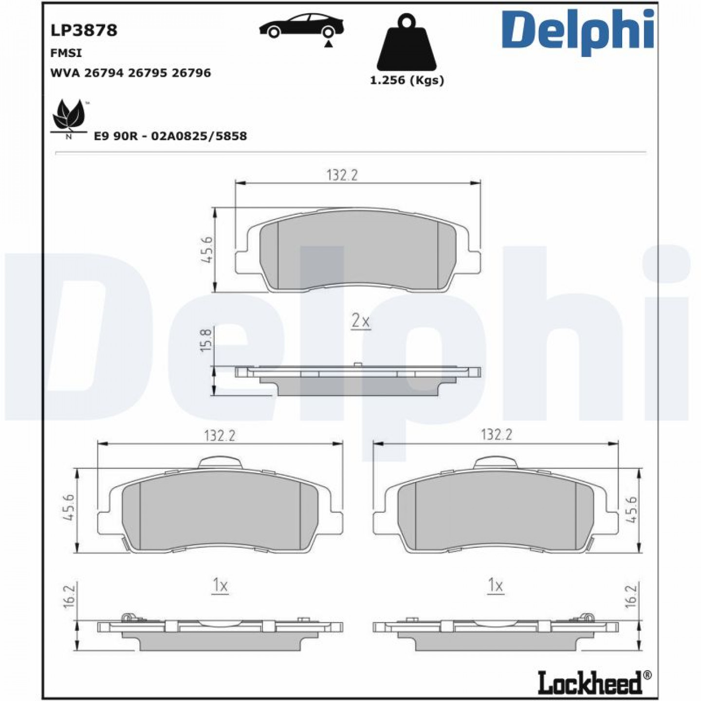 Bremseklodser DELPHI LP3878