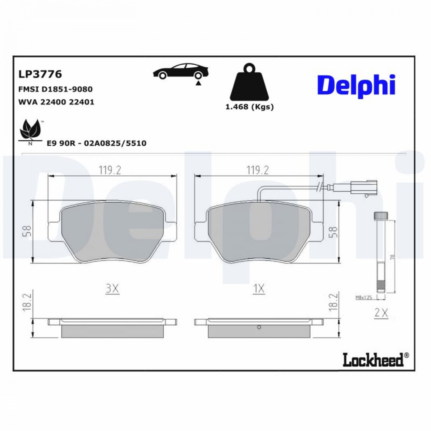 Bremseklodser DELPHI LP3776