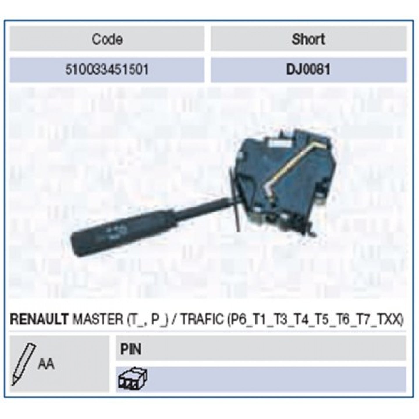 Stuurkolomschakelaar MAGNETI MARELLI 510033451501