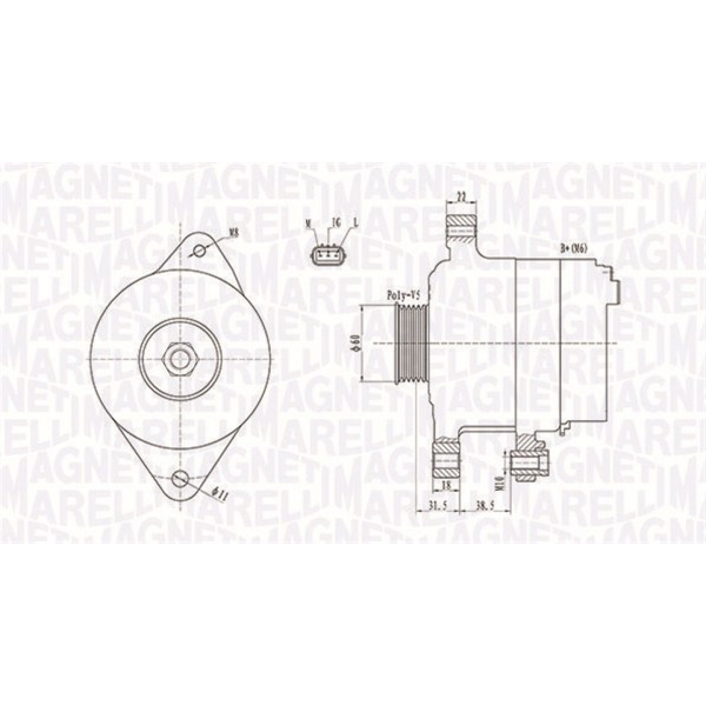 Alternador MAGNETI MARELLI 063731893010