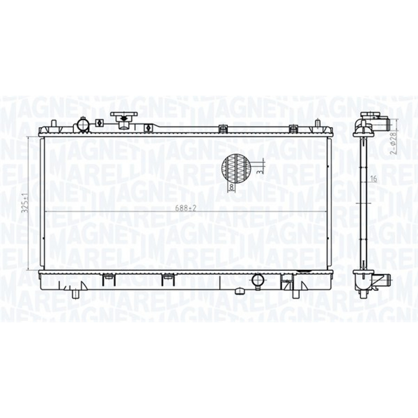 Magneti Marelli Radiatore, Raffreddamento Motore 350213175400