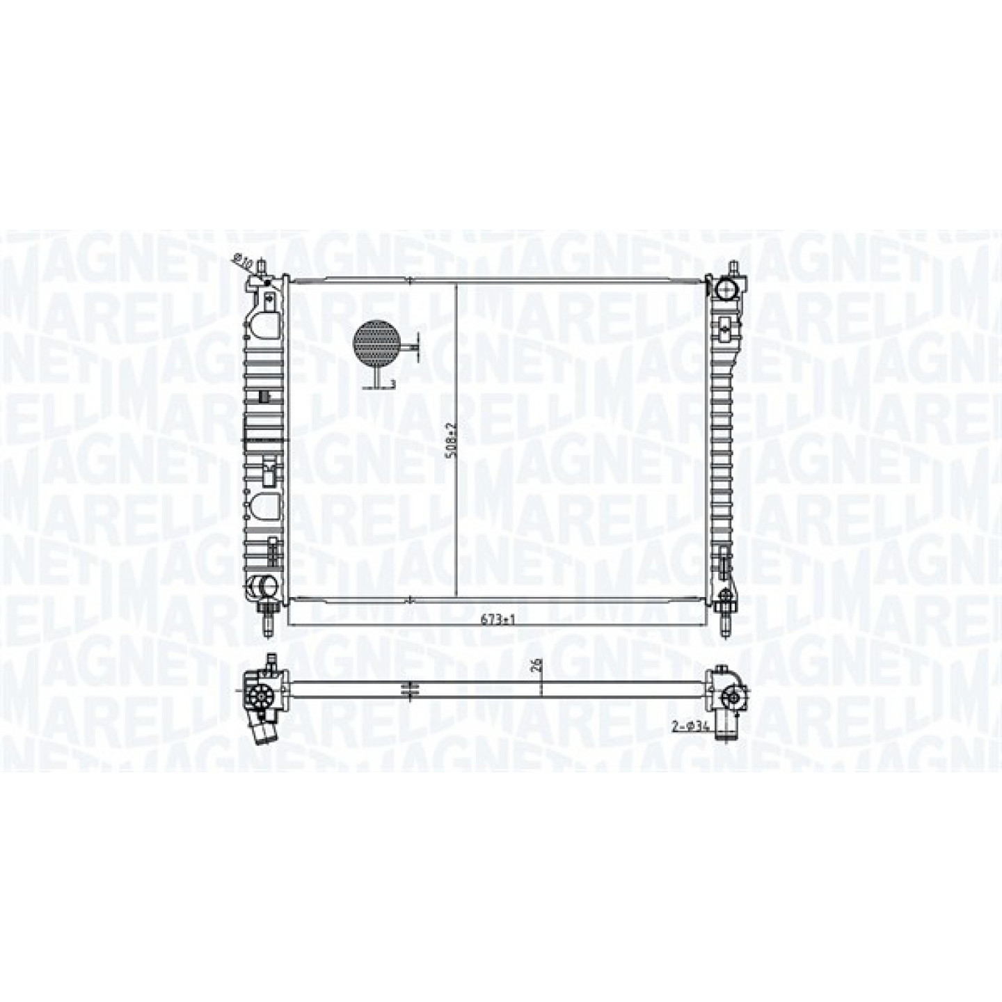 Magneti Marelli Radiador, Refrigeración Del Motor 350213179800