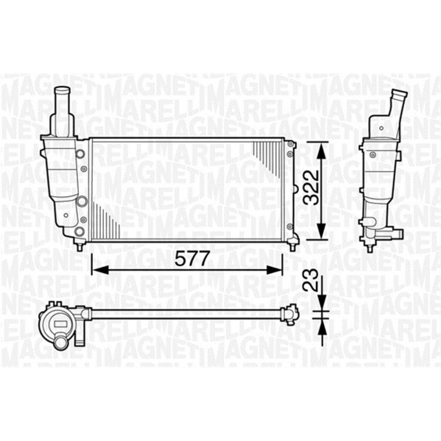 Magneti Marelli Radiador, Refrigeración Del Motor 350213114000