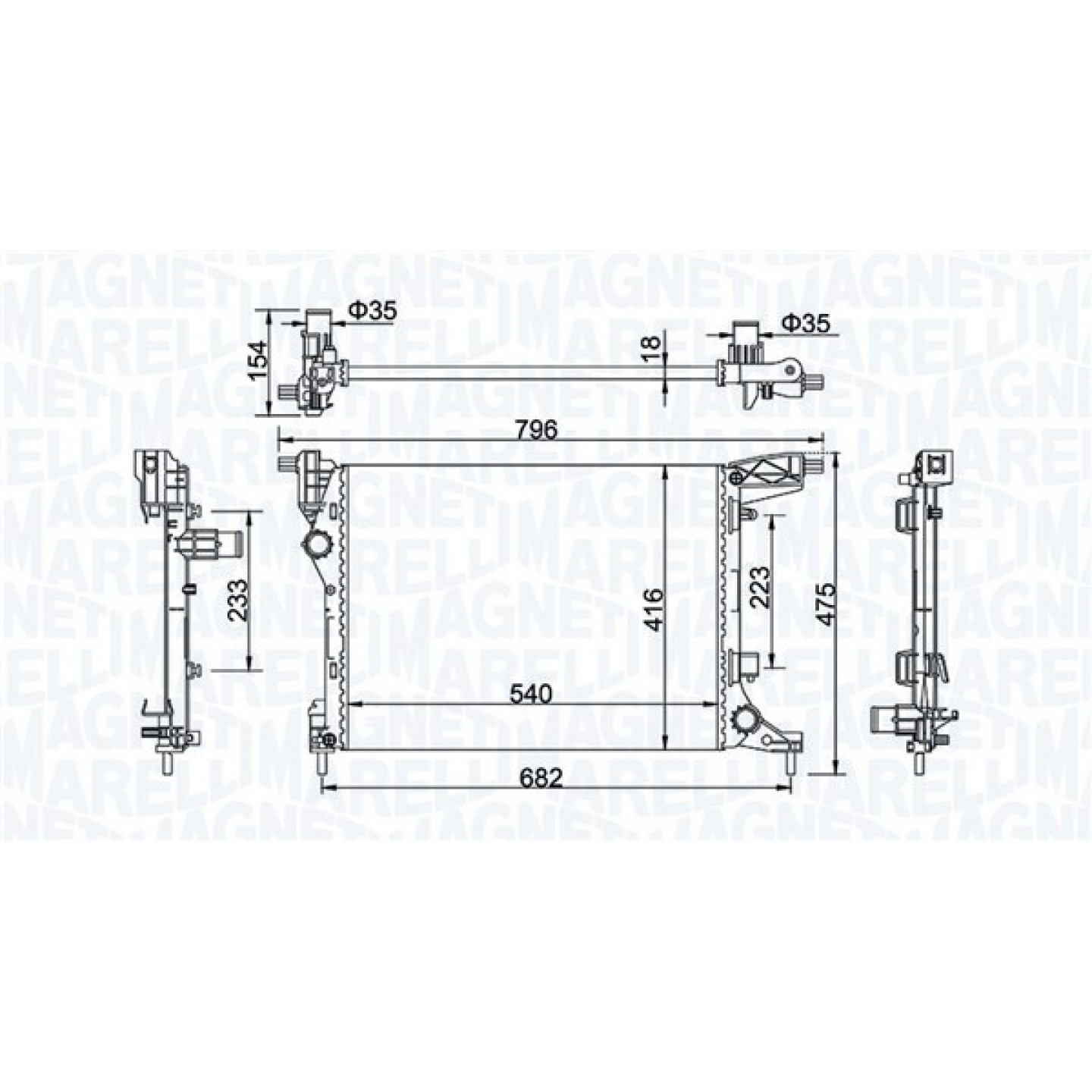 Magneti Marelli Radiatore, Raffreddamento Motore 350213203300