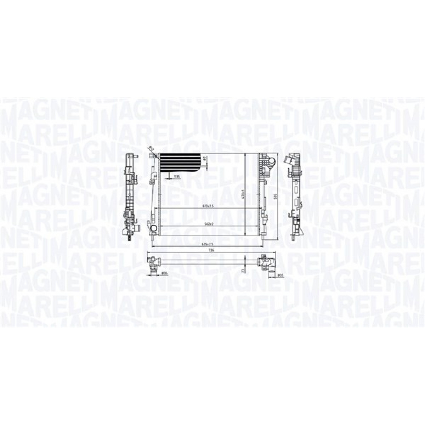 Magneti Marelli Radiador, Refrigeración Del Motor 350213213600