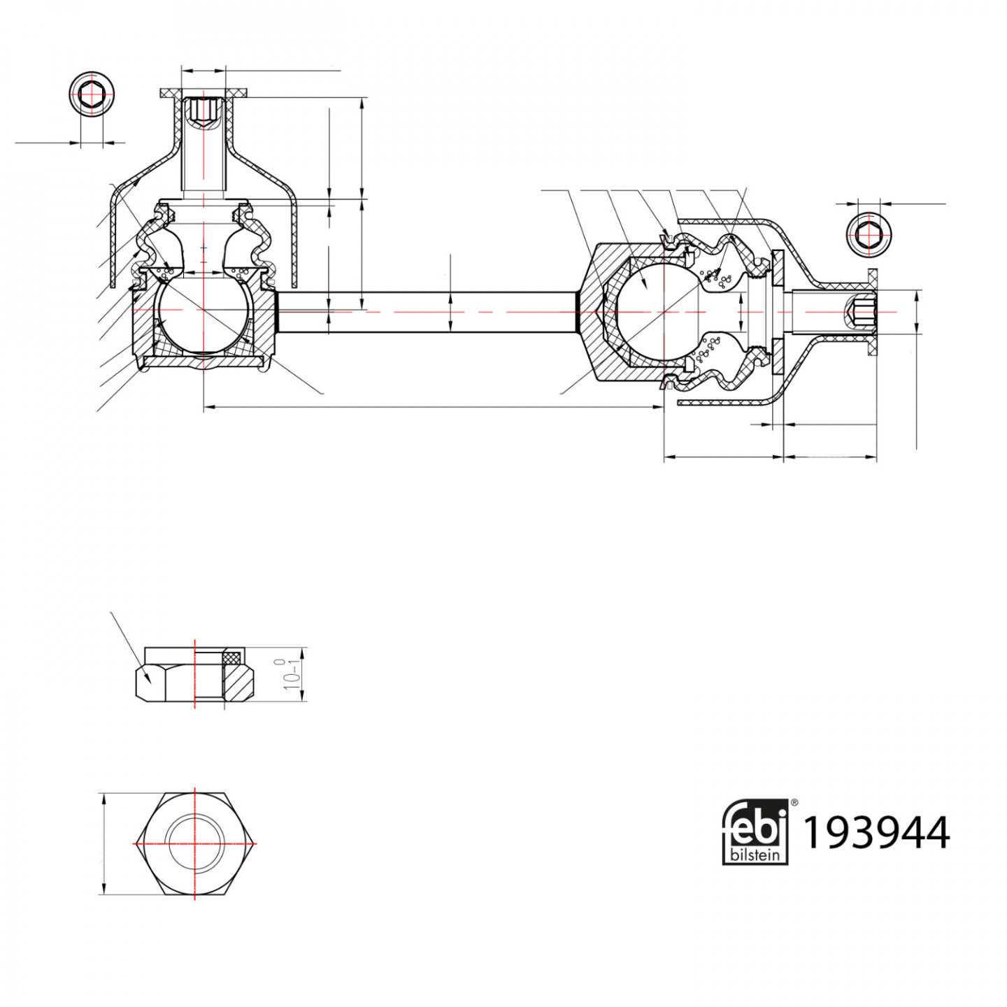 Febi-Bilstein 18048 Kit Riparazione Supporto Stabilizzatore Per Mercedes-Benz W124 E Classe E