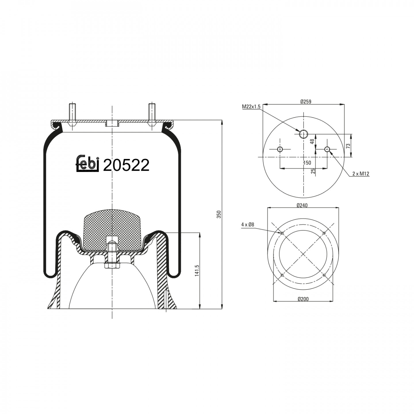 Federbalg, Luftfederung FEBI BILSTEIN 20522