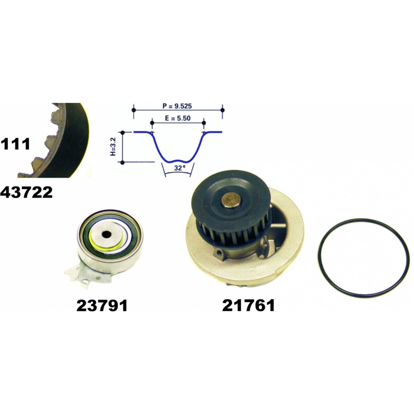 Wasserpumpe & Zahnriemensatz MAPCO 41722