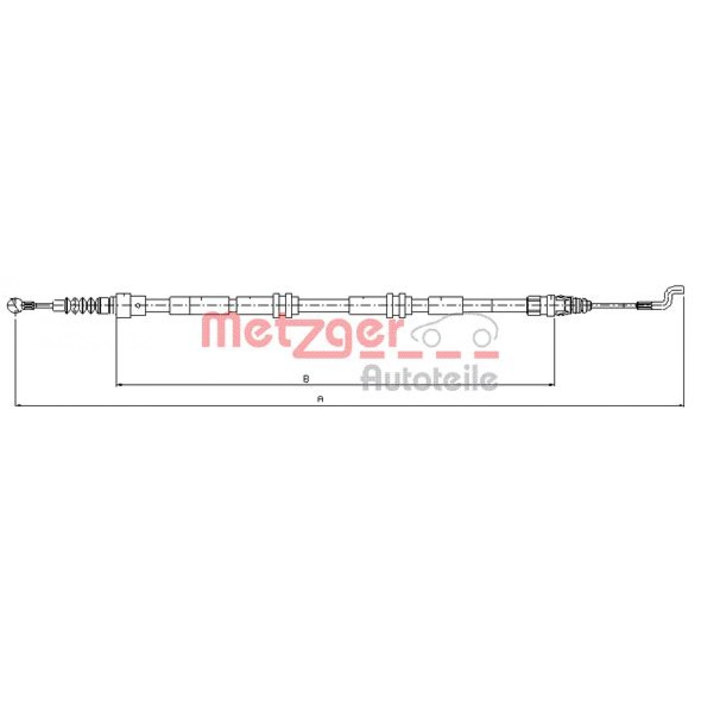 Kabel, parkovací brzda METZGER 10.7394