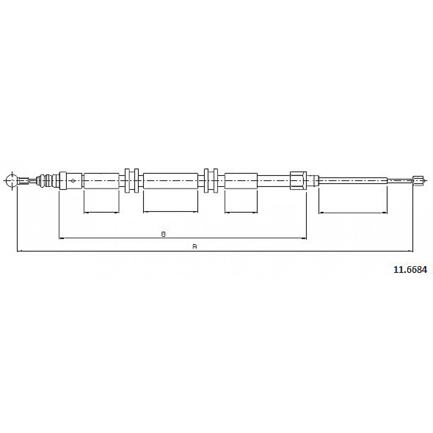 Kabel, parkovací brzda METZGER 11.6684