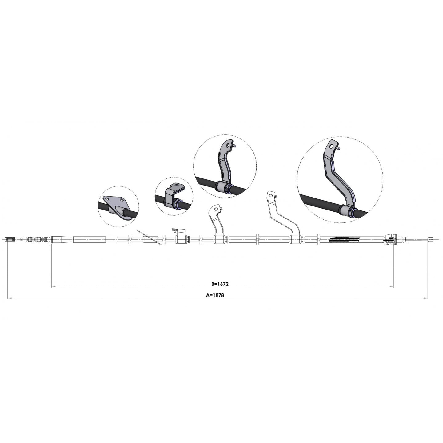 Håndbremsekabel METZGER 17.6074
