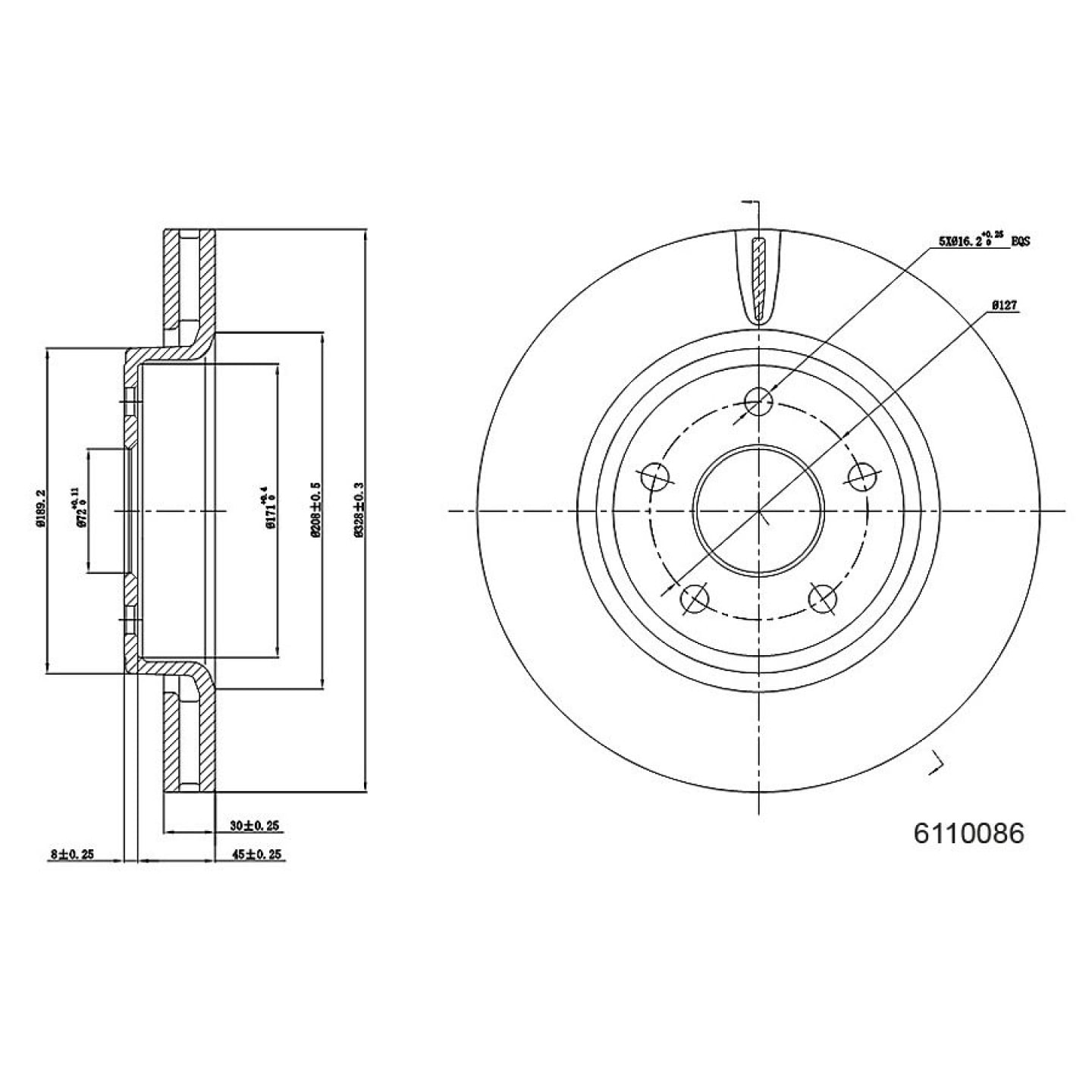 Remschijf METZGER 6110086