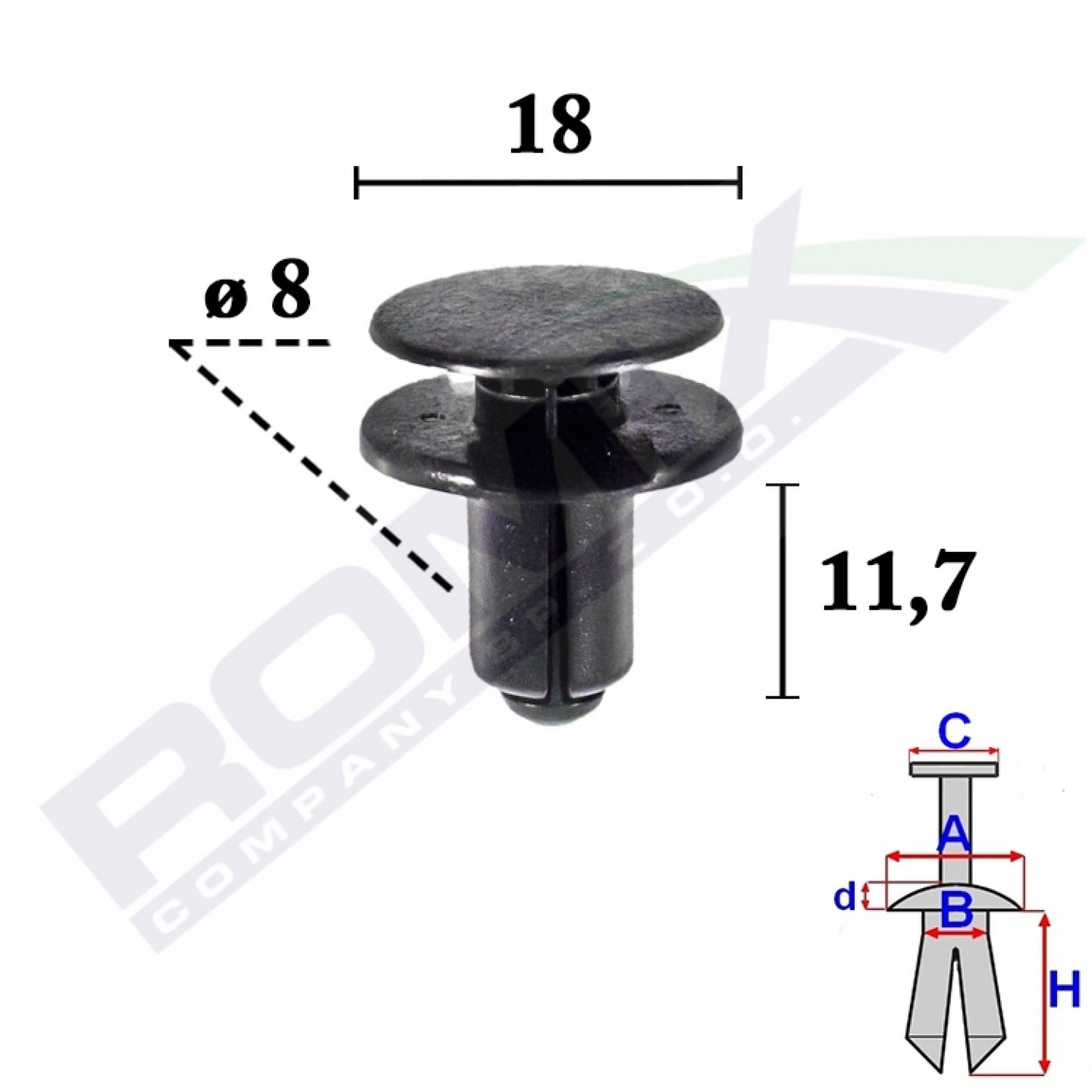 Grampos de guarnição ROMIX C70517 KIA