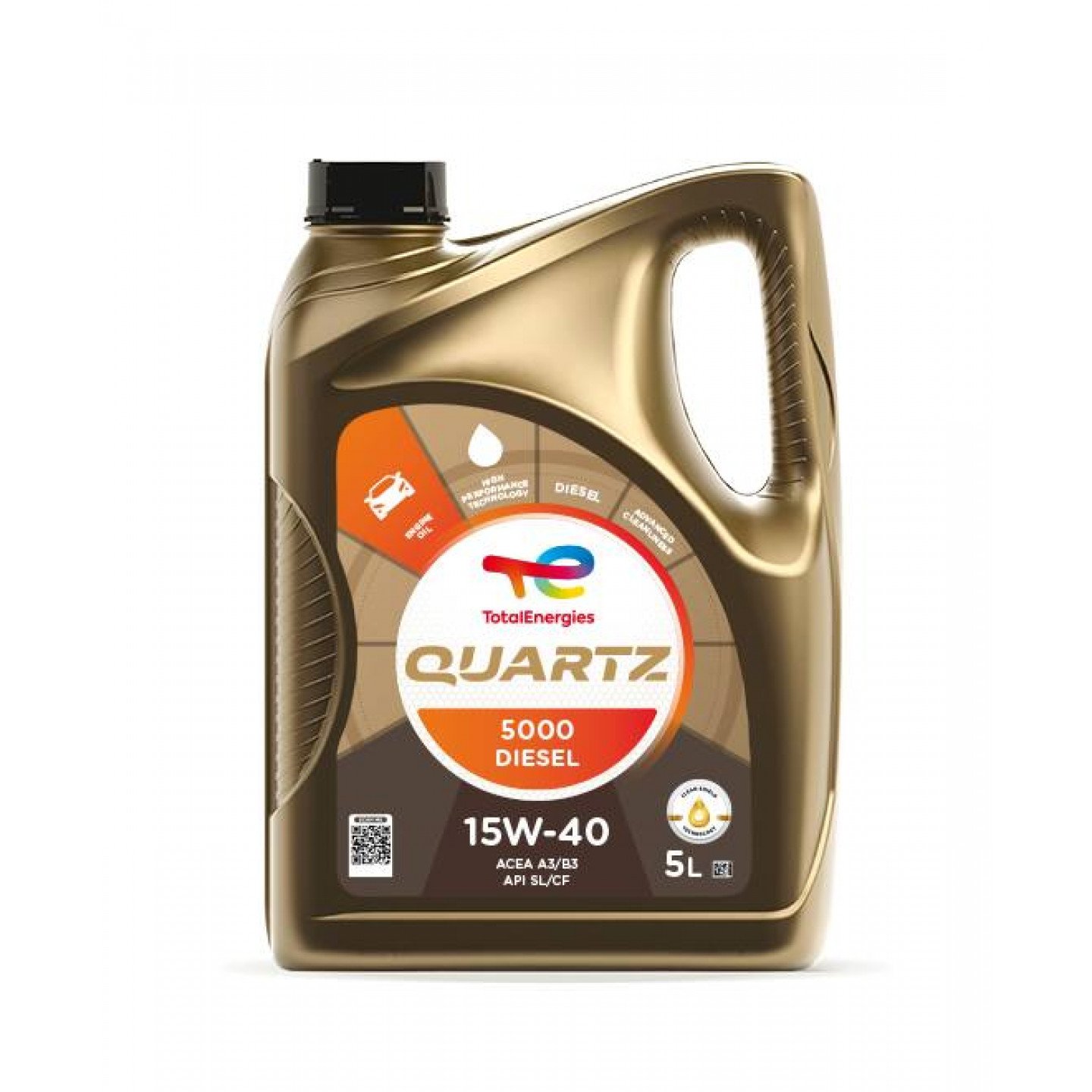 Engine Oil TOTAL 15W40 QUARTZ 5000 DIESEL 5L- Trodo.com