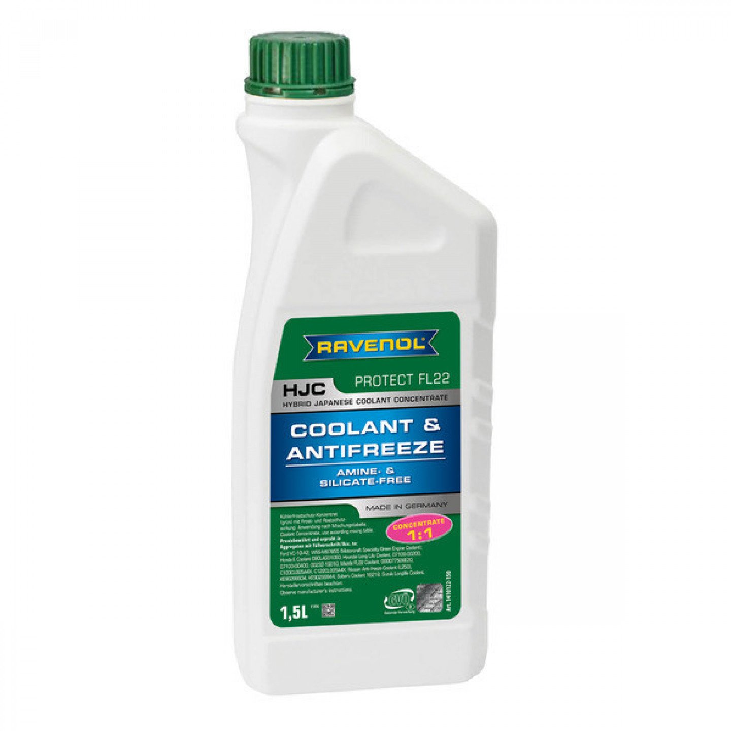 Антифриз RAVENOL HJC Protect FL22 Concentrate 1.5L - Trodo.lv