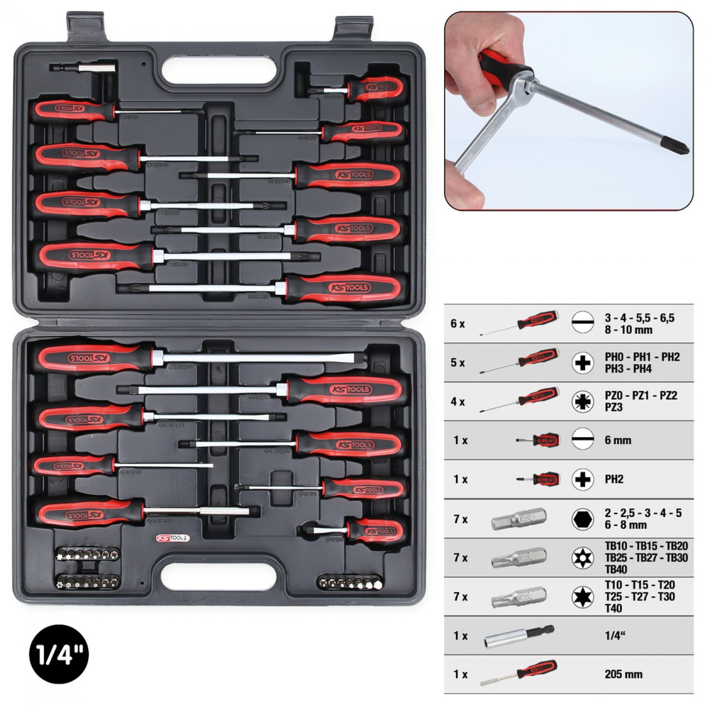 Atsuktuvų rinkinys KS TOOLS 1590100 - Trodo.lt