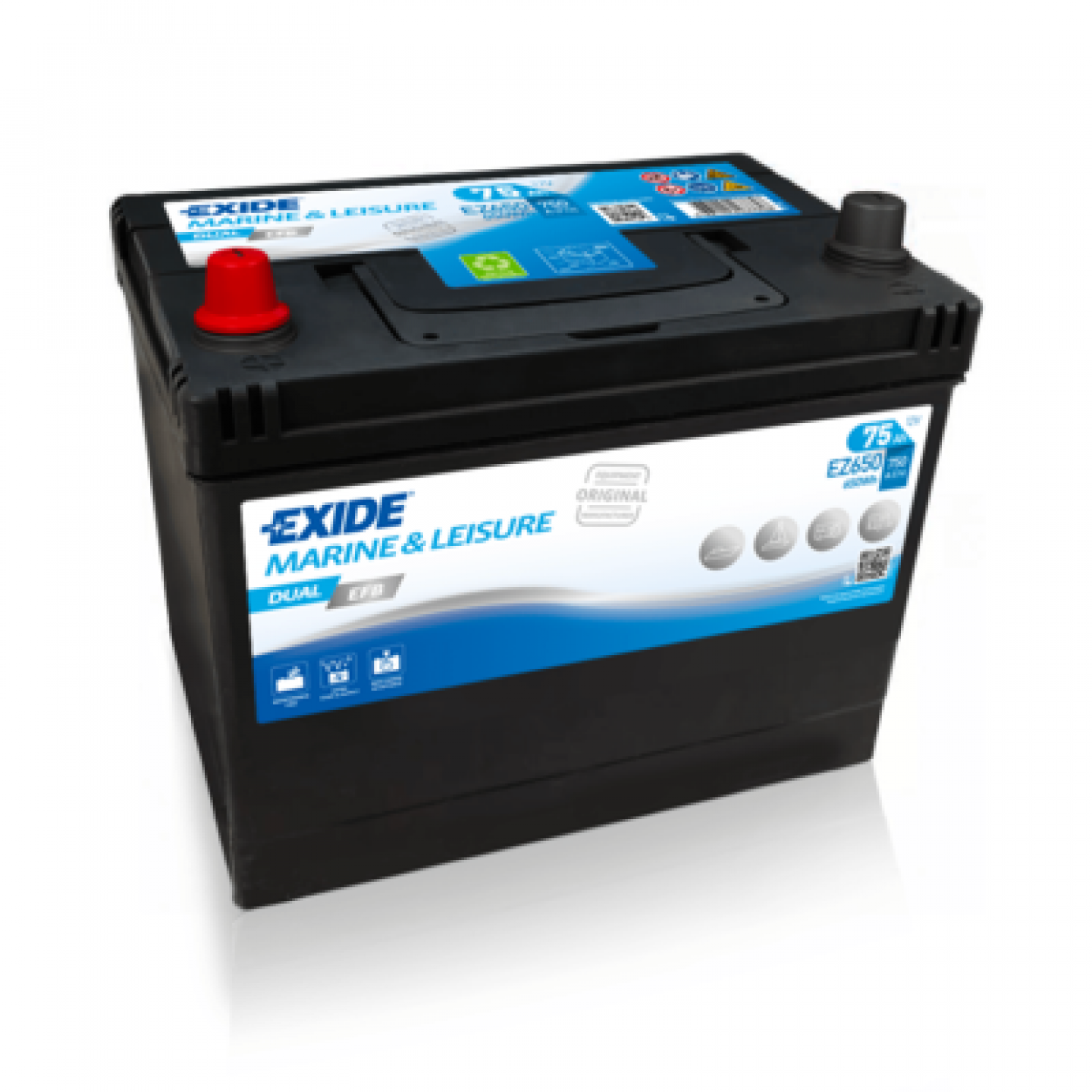 Akumulators EXIDE Dual EFB EZ650 75AH 750A - Trodo.lv