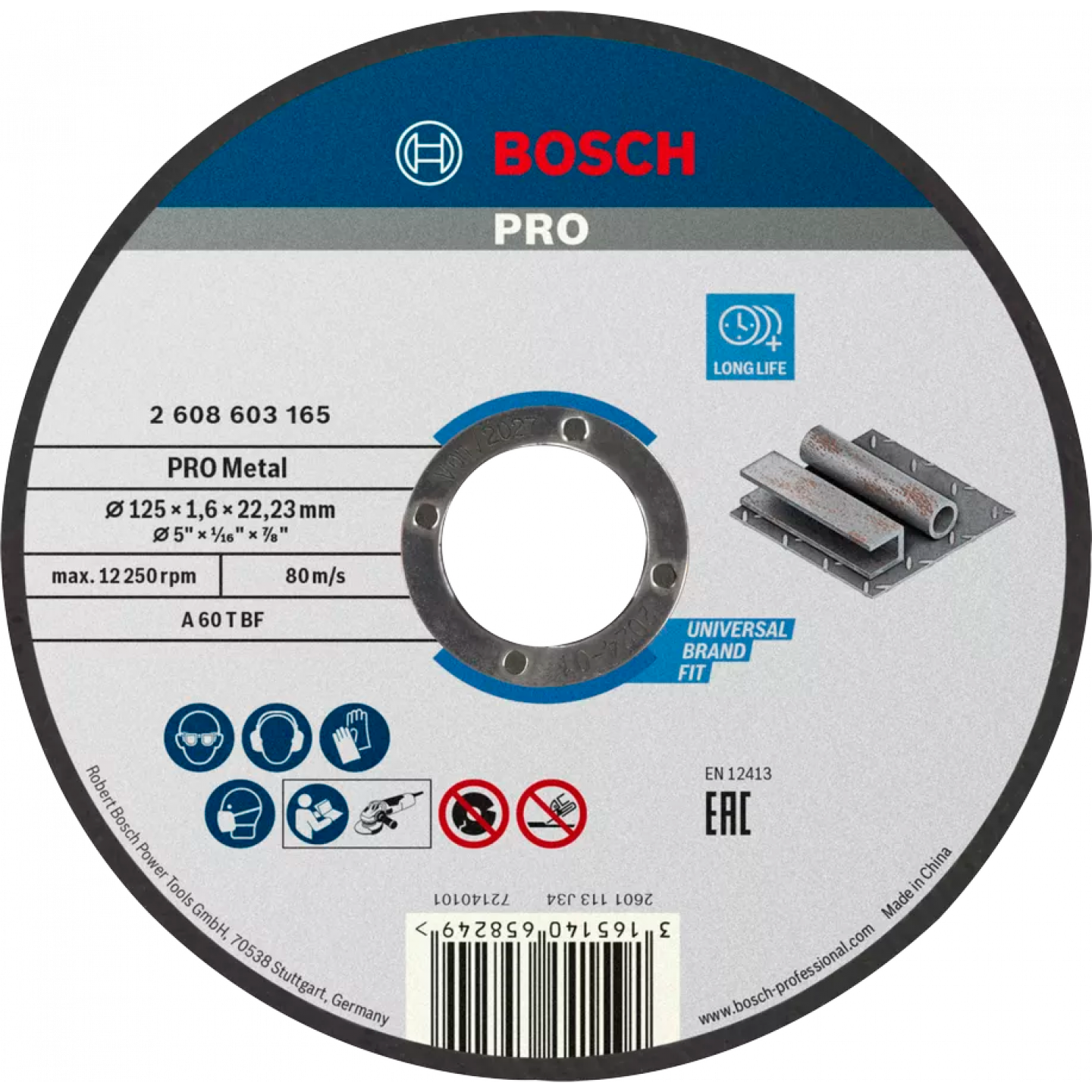Disco de corte, rebarbadora BOSCH 2608603165