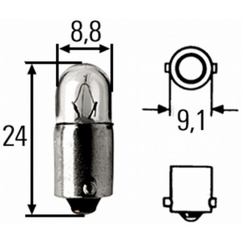 Ampoule P21 5W 24 volts Hella 8GD 002 078-241