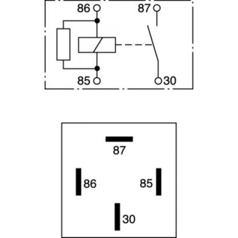 4RA007507-071 - HELLA, Relé 12V 5 pins 20/30A con resistor