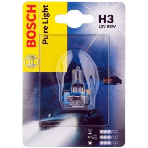 Halogen bulb BOSCH PURE LIGHT 12V H3 55W