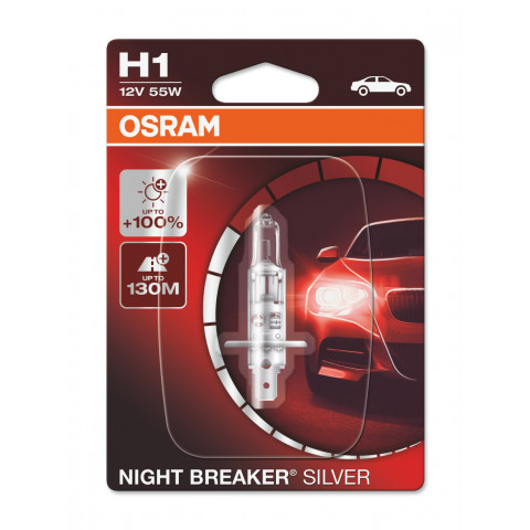 Ampoule halogène OSRAM NIGHT BREAKER SILVER 12V H1 55W