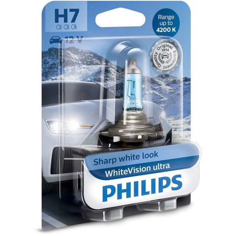 Ampoule halogène PHILIPS WHITEVISION ULTRA 12V H7 55W