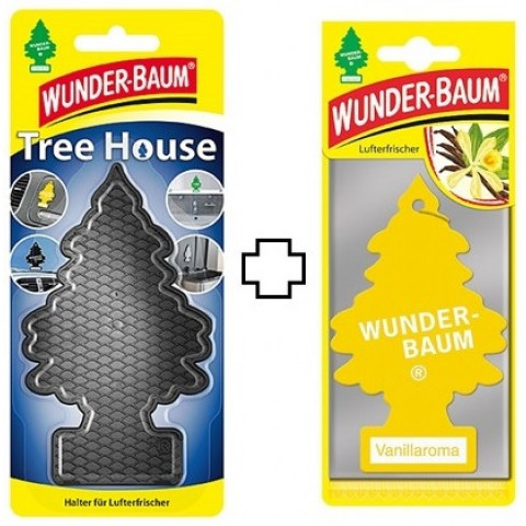 Air Freshener WUNDERBAUM VANILLA AND BLACK TREE HOUSE