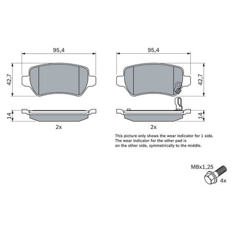 VALEO 598084 Kit pastiglie freno Freno di stazionamento a disco Kit