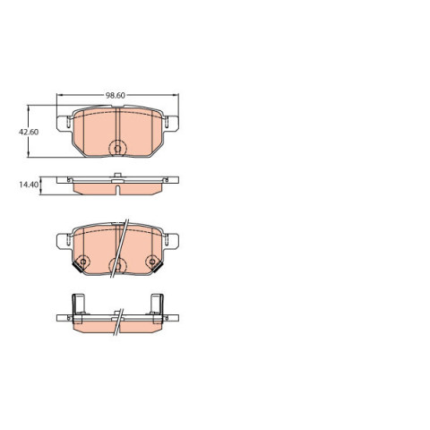 Brake Pad Set, disc brake TRW GDB3454- Trodo.com