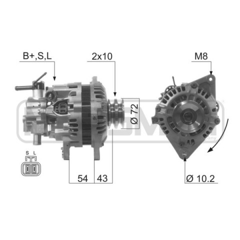  HELLA 8EL 011 711-181 Alternator, 14V / 80A, Belt