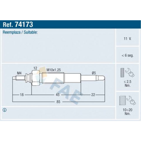 Y-107T - BUJIA PRECALENTAMIENTO