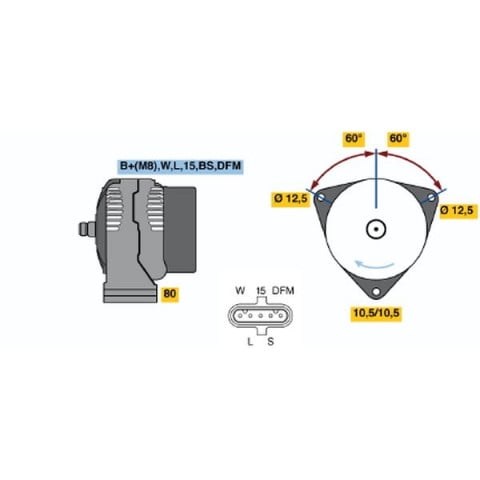 Alternator BOSCH 0 124 655 025 Trodo