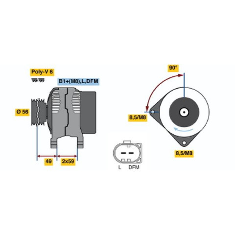 Alternator BOSCH 0 124 325 003 Trodo