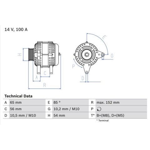 Alternator BOSCH 0 986 047 270 Trodo