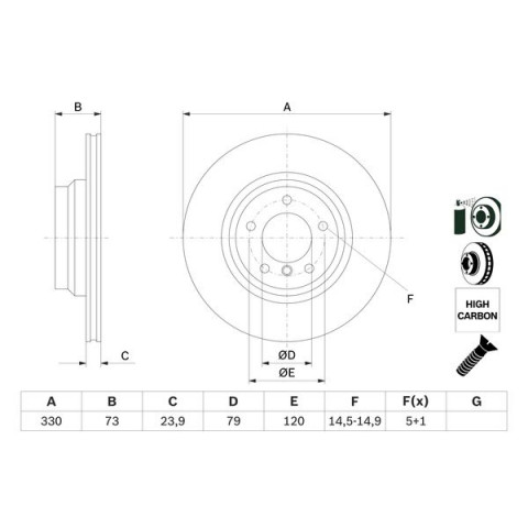 Brake Disc BOSCH 0 986 479 215