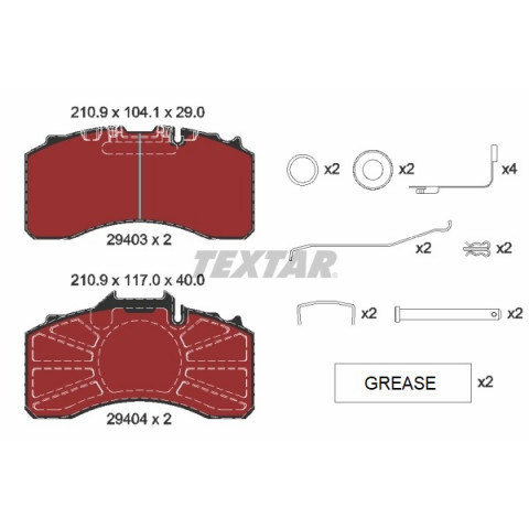 Brake Pad Set, disc brake TEXTAR 2940301