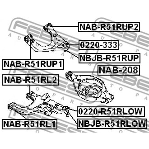 Control Arm-/Trailing Arm Bush FEBEST NAB-208- Trodo.com