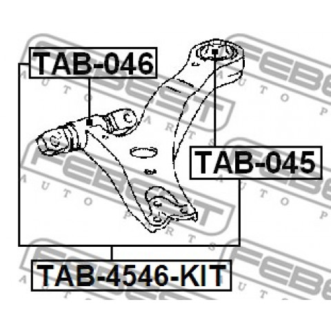 Control Arm-/Trailing Arm Bush FEBEST TAB-045- Trodo.com