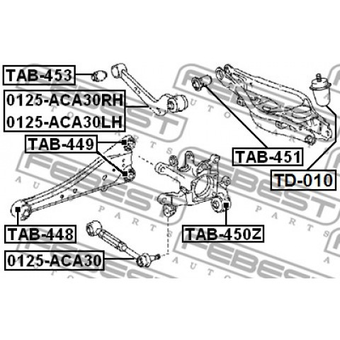 Bush, control arm mounting FEBEST TAB-450Z