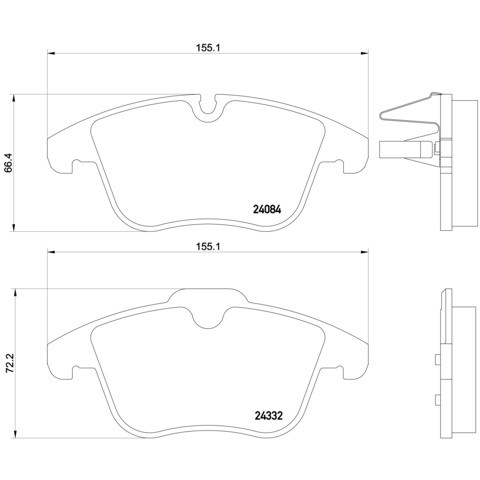 Brake Pad Set, Disc Brake BREMBO P 61 106X- Trodo.com