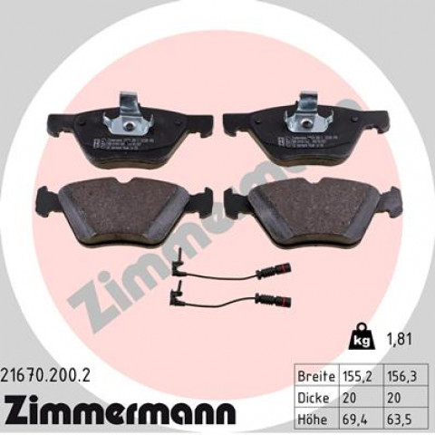 Brake Pad Set, disc brake ZIMMERMANN 21670.200.2- Trodo.com